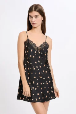 ETAM Camisones De Tirantes|Camisón satinado con detalles de encaje MULTICOLOR