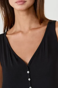ETAM Pijamas Esenciales|Camisones De Tirantes|Camisón tirante de modal NEGRO