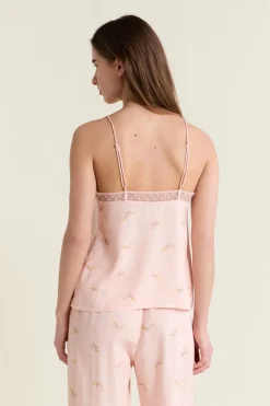 ETAM Los Pijamas Más Responsables|Partes De Arriba De Pijama|Caraco satiné à motifs ROSE
