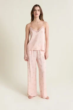 ETAM Los Pijamas Más Responsables|Partes De Arriba De Pijama|Caraco satiné à motifs ROSE