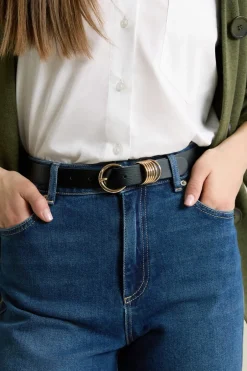 ETAM Cinturones|Ceinture en cuir NOIR