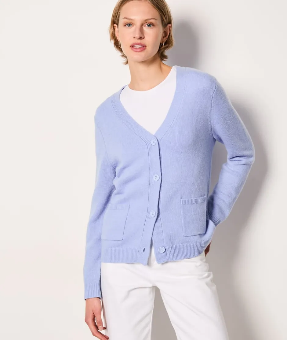 ETAM Básicos|Cuello En V|Chaleco abotonado AZUL CIELO