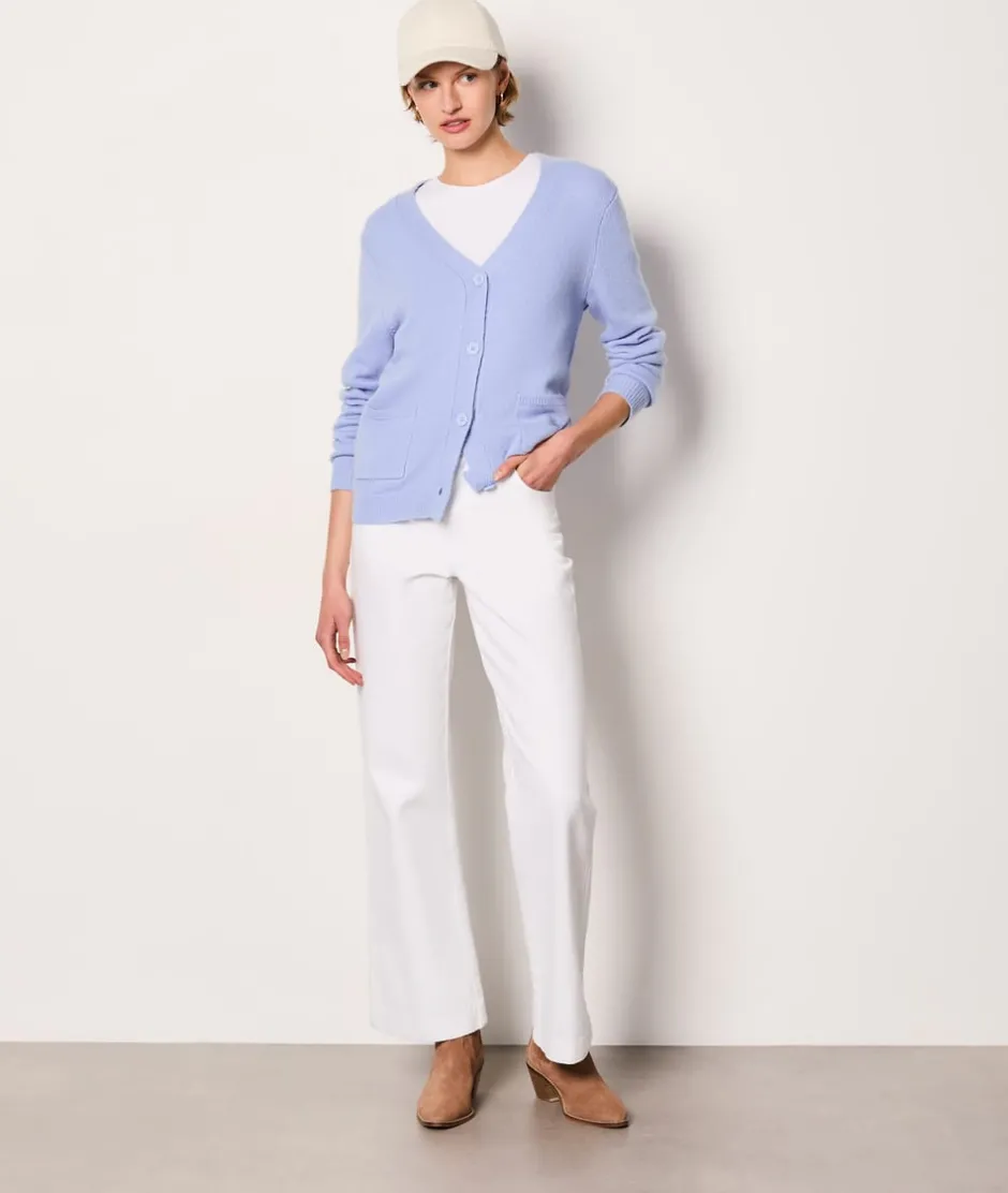ETAM Básicos|Cuello En V|Chaleco abotonado AZUL CIELO
