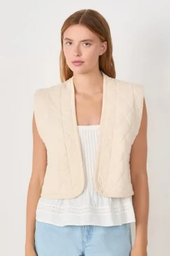 ETAM Chaquetas|Chaquetas Sin Mangas|Chaleco acolchado de algodón sin mangas LINO