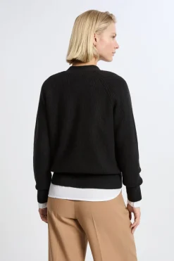 ETAM Básicos|Cuello En V|Chaleco de manga larga NEGRO
