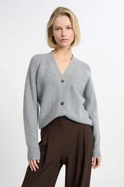 ETAM Cuello En V|Chaquetas|Chaleco de manga larga GRIS