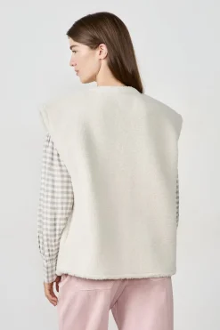 ETAM Chaquetas Sin Mangas|Chaleco de pelo sintético CRUDO