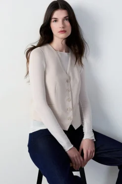 ETAM Chaquetas Sin Mangas|Básicos|Chaleco de traje LINO