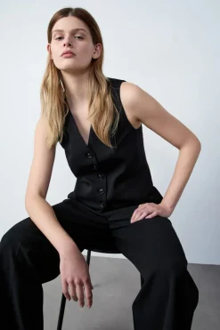 ETAM Chaquetas Sin Mangas|Básicos|Chaleco de traje NEGRO