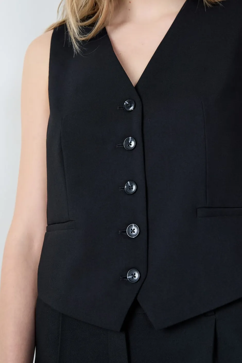 ETAM Chaquetas Sin Mangas|Básicos|Chaleco de traje NEGRO