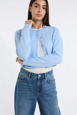 ETAM Chaquetas|Chaleco mini de manga larga AZUL