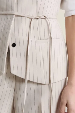 ETAM Chaquetas Sin Mangas|Rayas Marineras|Chaleco sin mangas a rayas IMP FD crudo