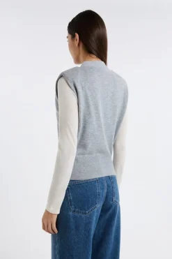 ETAM Chaquetas Sin Mangas|Sin Mangas|Chaleco sin mangas abotonado GRIS