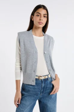 ETAM Chaquetas Sin Mangas|Sin Mangas|Chaleco sin mangas abotonado GRIS