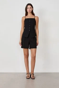 ETAM Chaquetas Sin Mangas|Sin Mangas|Chaleco sin mangas con botones NEGRO