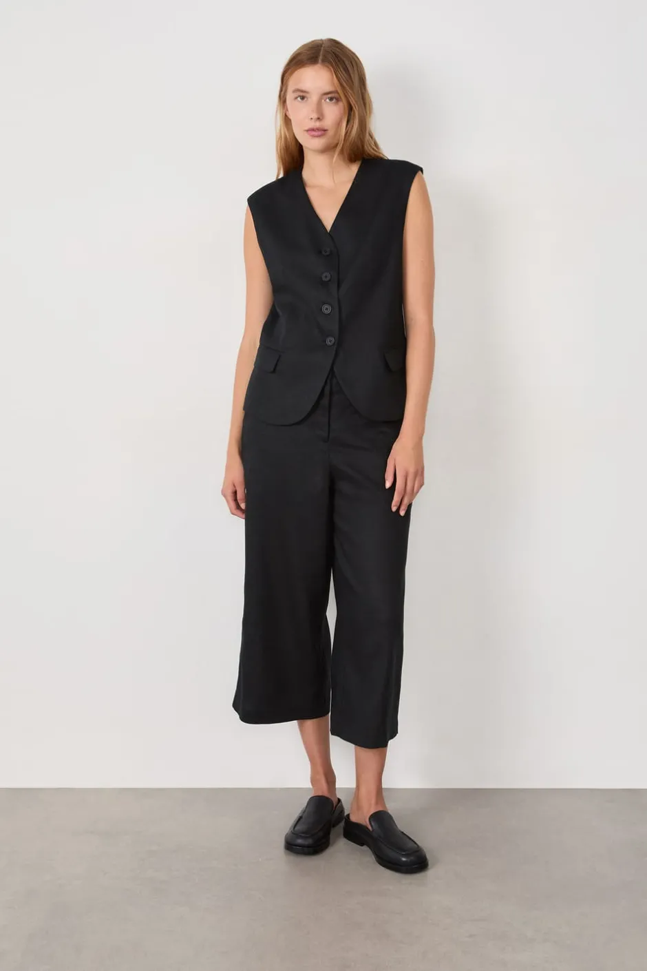 ETAM Chaquetas Sin Mangas|Sin Mangas|Chaleco sin mangas con botones NEGRO