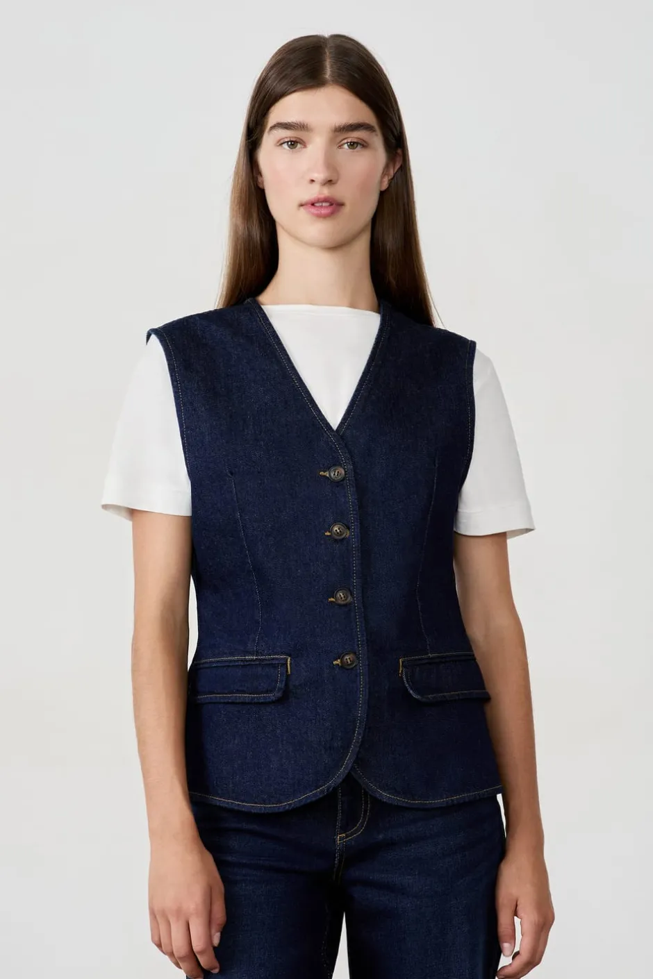 ETAM Chaquetas Sin Mangas|Chaquetas Vaqueras|Chaleco sin mangas con botones VAQUEROS