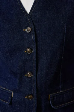 ETAM Chaquetas Sin Mangas|Chaquetas Vaqueras|Chaleco sin mangas con botones VAQUEROS