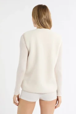 ETAM Pijamas Calentitos|Ponchos, Sudaderas Y Chaquetas|Chaleco sin mangas con efecto sherpa CRUDO
