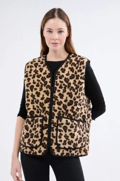 ETAM Pijamas Calentitos|Ponchos, Sudaderas Y Chaquetas|Chaleco sin mangas con efecto sherpa MARR&Oacute;N