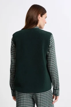 ETAM Pijamas Calentitos|Ponchos, Sudaderas Y Chaquetas|Chaleco sin mangas con efecto sherpa ESMERALDA