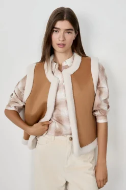 ETAM Chaquetas Sin Mangas|Chaleco sin mangas de piel sintética DUNE