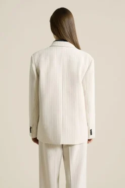 ETAM Chaquetas|Blazers|Chaqueta blazer oversize a rayas IMP FD crudo
