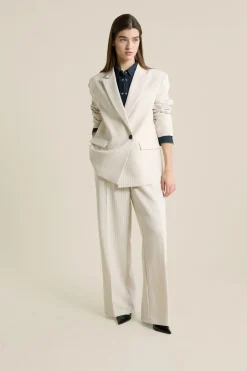 ETAM Chaquetas|Blazers|Chaqueta blazer oversize a rayas IMP FD crudo