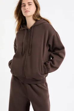 ETAM Homewear|Los Pijamas Más Responsables|Chaqueta con capucha y algodón CHOCOLATE