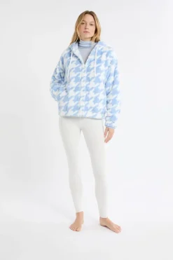 ETAM Los Pijamas Más Responsables|Ponchos, Sudaderas Y Chaquetas|Chaqueta con estampado efecto polar Azul