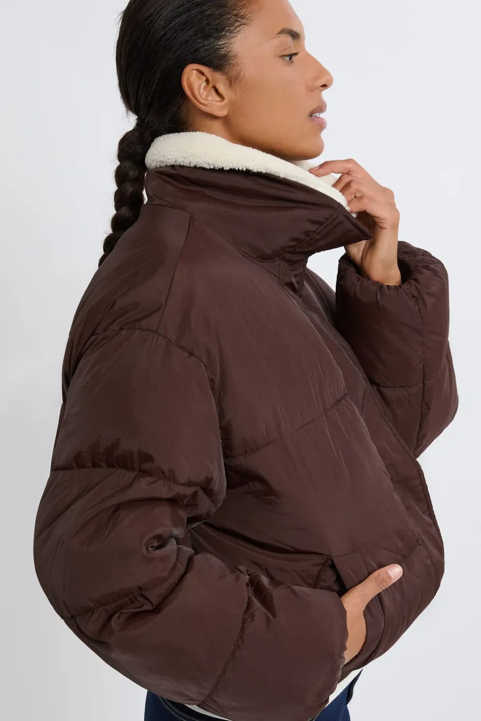 ETAM Abrigos Cortos|Plumíferos|Chaqueta corta acolchada MARRÓN