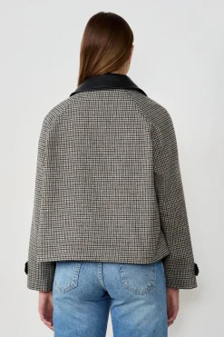 ETAM Chaquetas|Chaqueta corta de jacquard con lana BEIGE