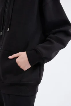 ETAM Homewear|Ponchos, Sudaderas Y Chaquetas|Chaqueta de punto de manga larga con capucha NEGRO