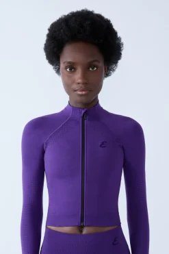 ETAM Tops Deporte|Braguitas Deportivas|Chaqueta deportiva de manga larga VIOLETA