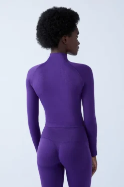 ETAM Tops Deporte|Braguitas Deportivas|Chaqueta deportiva de manga larga VIOLETA