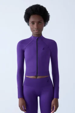 ETAM Tops Deporte|Braguitas Deportivas|Chaqueta deportiva de manga larga VIOLETA