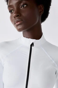ETAM Tops Deporte|Braguitas Deportivas|Chaqueta deportiva de manga larga BLANCO