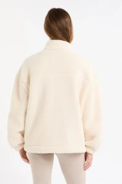ETAM Homewear|Los Pijamas Más Responsables|Chaqueta polar oversize con cuello alto y cordón crudo