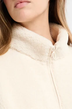 ETAM Homewear|Los Pijamas Más Responsables|Chaqueta polar oversize con cuello alto y cordón crudo