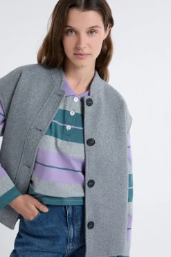 ETAM Abrigos Cortos|Abrigos|Chaqueta sin mangas con lana GRIS