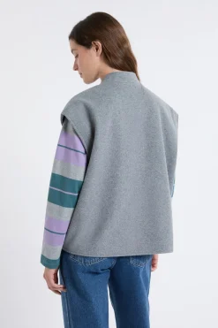 ETAM Abrigos Cortos|Abrigos|Chaqueta sin mangas con lana GRIS