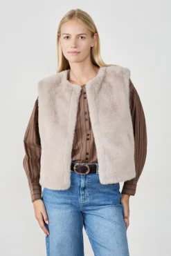 ETAM Chaquetas Sin Mangas|Chaqueta sin mangas de piel sintética CHOCOLATE