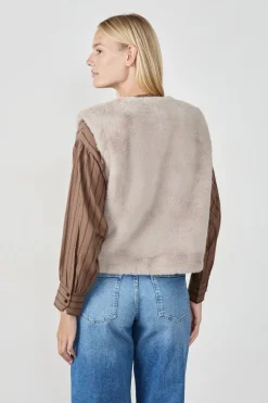 ETAM Chaquetas Sin Mangas|Chaqueta sin mangas de piel sintética CHOCOLATE