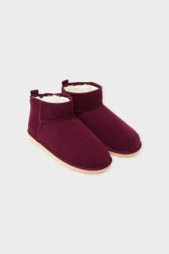 ETAM Zapatillas|Chaussons bottines effet velours BORDEAUX GRENAT