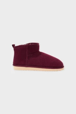 ETAM Zapatillas|Chaussons bottines effet velours BORDEAUX GRENAT