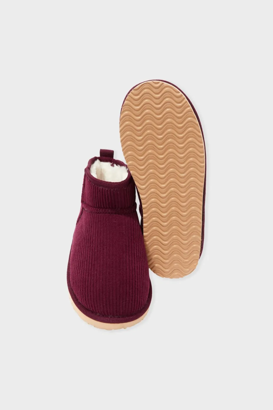 ETAM Zapatillas|Chaussons bottines effet velours BORDEAUX GRENAT