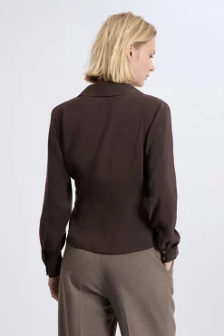 ETAM Camisas Fluidas|Camisas Chic|Chemise cache-cœur MARRON