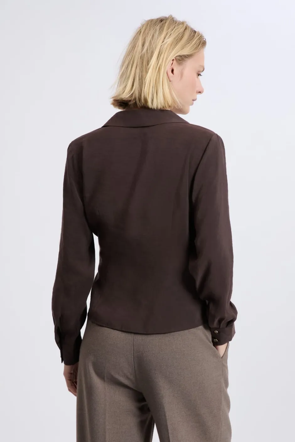 ETAM Camisas Fluidas|Camisas Chic|Chemise cache-cœur MARRON