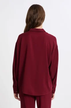 ETAM Los Pijamas Más Responsables|Partes De Arriba De Pijama|Chemise de pyjama manches longues BORDEAUX GRENAT