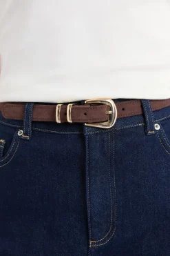 ETAM Cinturones|Cinturón de cuero CHOCOLATE